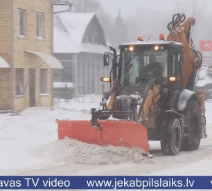 Jēkabpilī izveidojusies astoņu centimetru bieza sniega sega