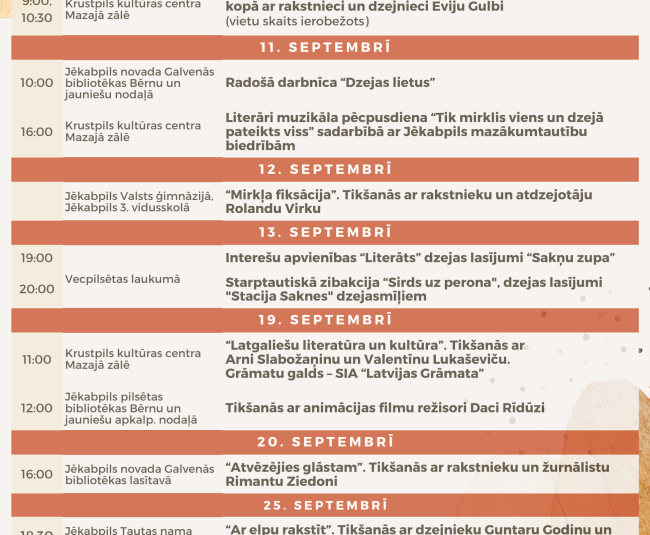 Jēkabpils novadā Dzejas dienas tiks atzīmētas ar vērienu (PROGRAMMA)