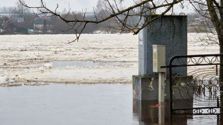 Plūdi Jēkabpilī. 13.01.2023.