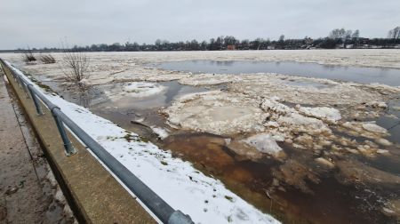 Plūdi Jēkabpilī. 13.01.2023.