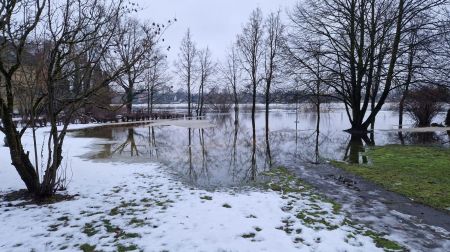 Plūdi Jēkabpilī. 13.01.2023.