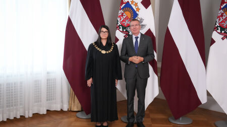 Jēkabpils tiesnese Andra Audze dod svinīgo zvērestu Valsts prezidentam 