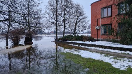 Plūdi Jēkabpilī. 13.01.2023.