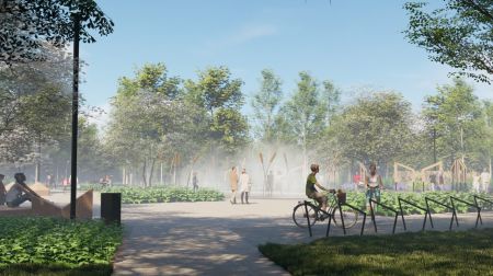 Labiekārtos teritoriju pretī Krustpils kultūras centram