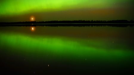 Ziemeļblāzma pie Baļotes ezera