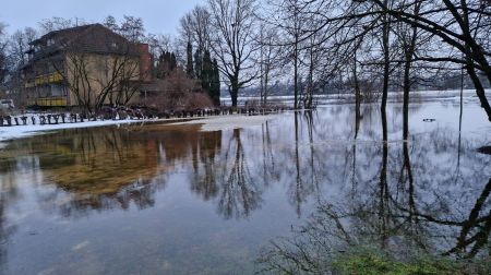 Plūdi Jēkabpilī. 13.01.2023.