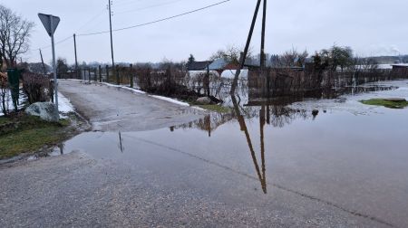 Plūdi Jēkabpilī. 13.01.2023.