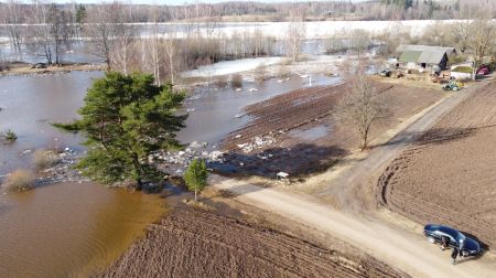 Plūdi Krustpils pagasta Klauģos un Peņigās - 1.marts