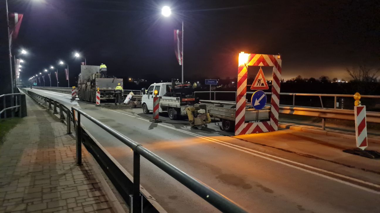 Jēkabpilī remontē tilta šuvi