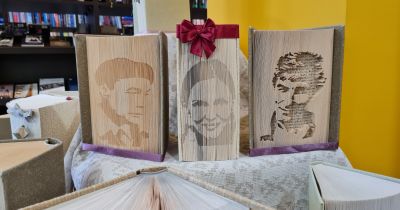 Līvānu novada Centrālajā bibliotēkā skatāma no grāmatām veidotu mākslas darbu izstāde