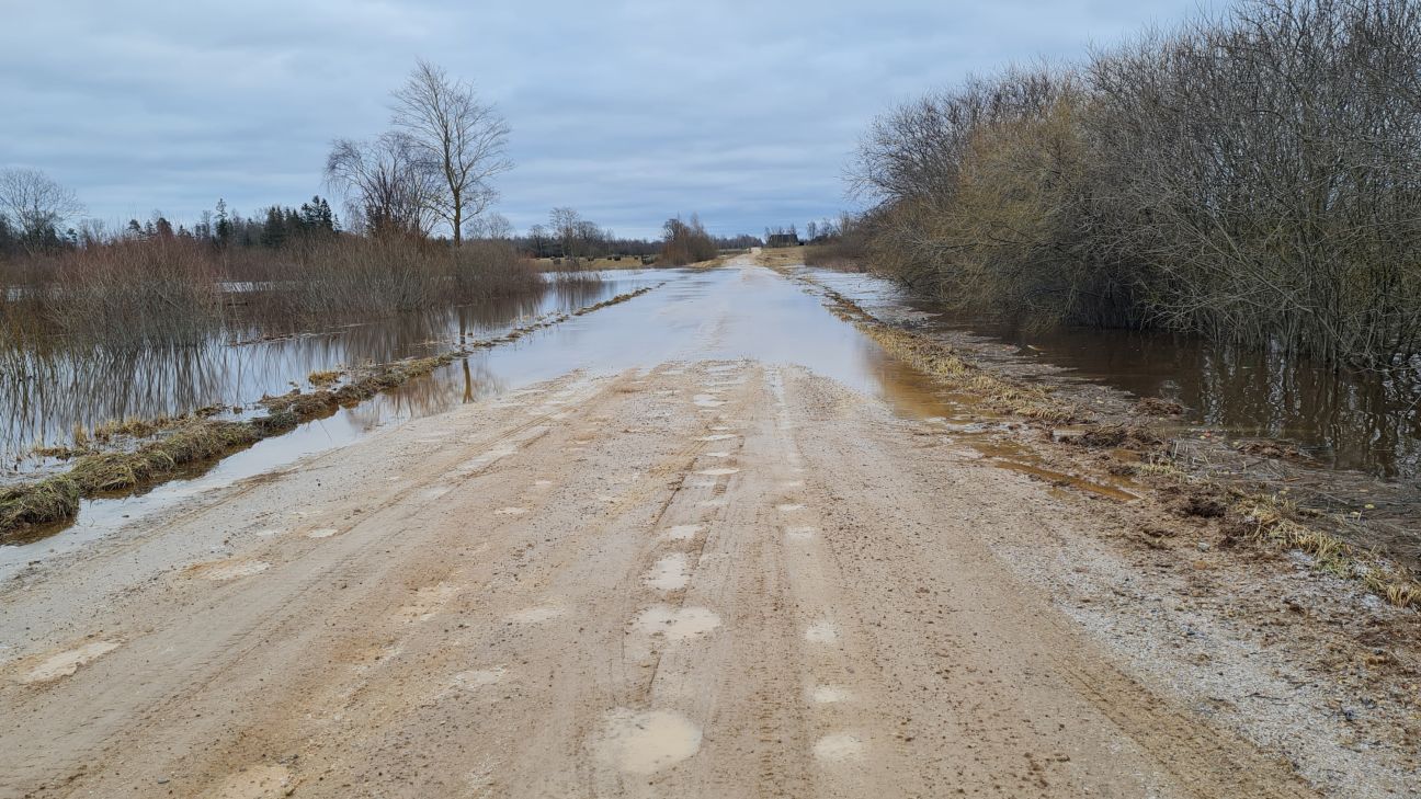 Līvānu novadā applūdis vietējā ceļa posms
