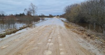 Līvānu novadā applūdis vietējā ceļa posms