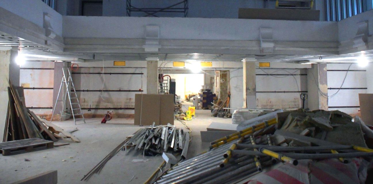 Turpinās būvdarbi Jēkabpils Tautas namā