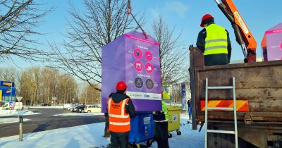 Jēkabpilī uzstādīti tekstila &scaron;ķiro&scaron;anas konteineri