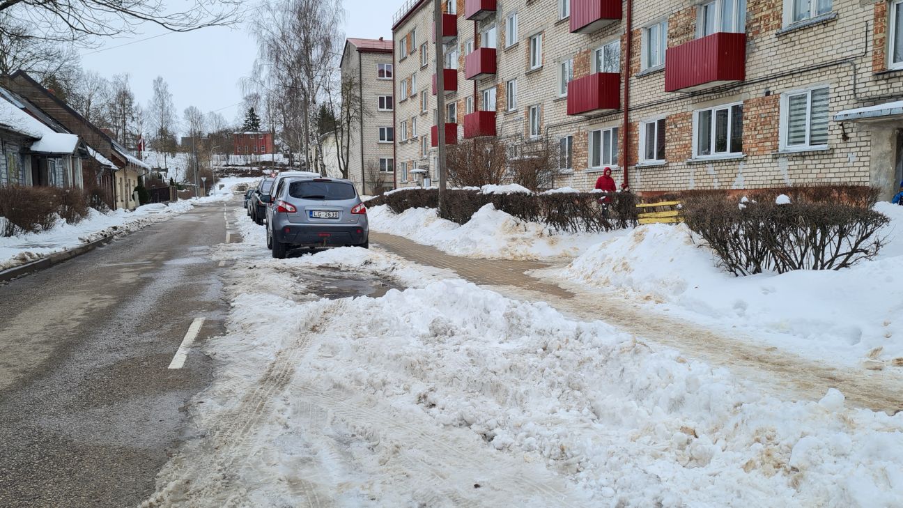 Skaubīša ielas iedzīvotājs sūdzas par nenotīrītu sniegu