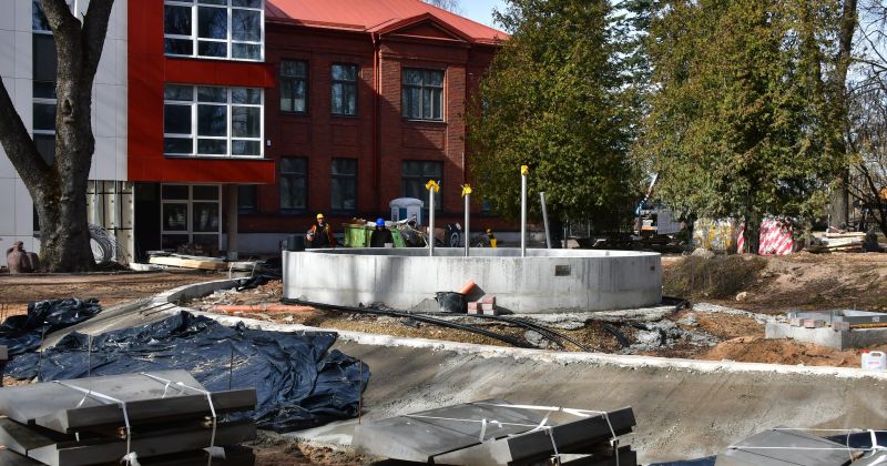 Turpinās būvdarbi Jēkabpils Valsts ģimnāzijā