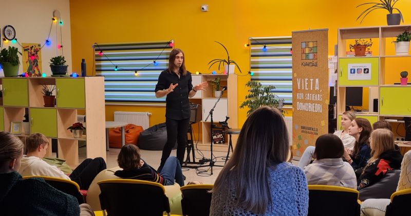 Rihards Saule vada meistarklasi Līvānu jaunie&scaron;iem