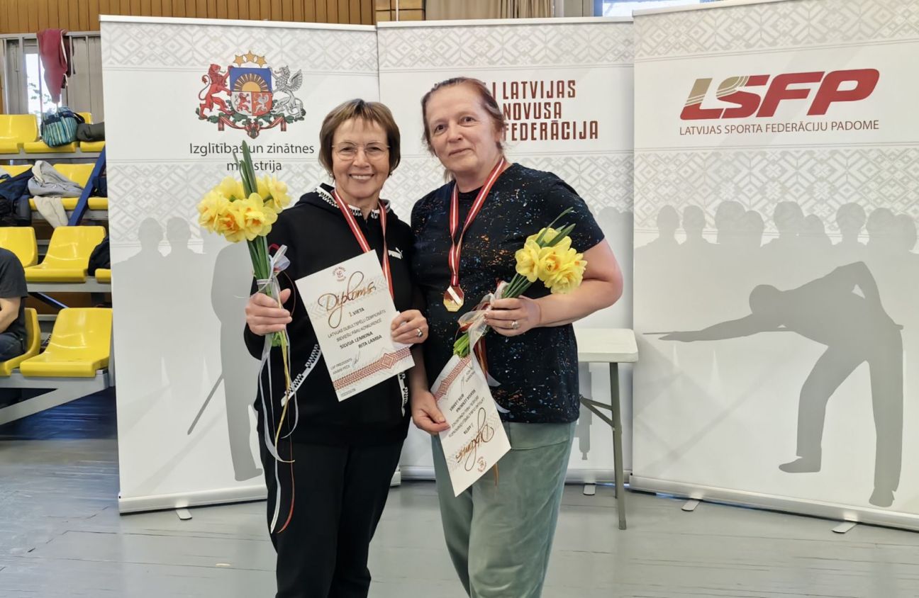 Rita Lamba ar pārinieci iegūst čempionu titulu dubultspēlēs novusā