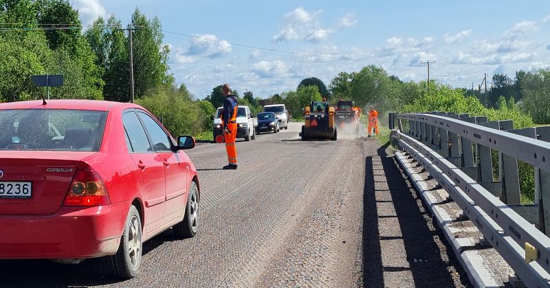 Sāku&scaron;ies būvdarbi autoceļa posmā no Jēkabpils līdz Salai