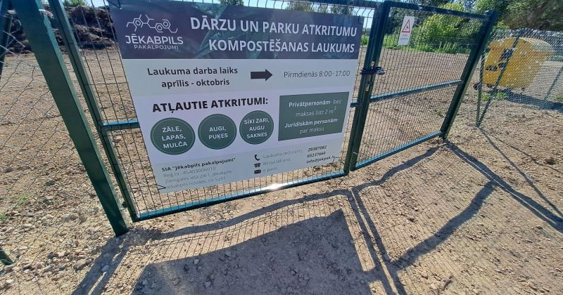 Jēkabpilī atvērts dārzu un parku atkritumu &scaron;ķiro&scaron;anas laukums
