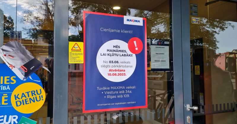 Uz laiku slēgts "Maxima XX" veikals Jēkabpilī (papildināts ar uzņēmuma komentāru)