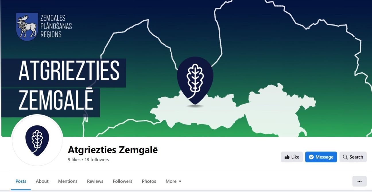 Izveidota Facebook lapa “Atgriezties Zemgalē”