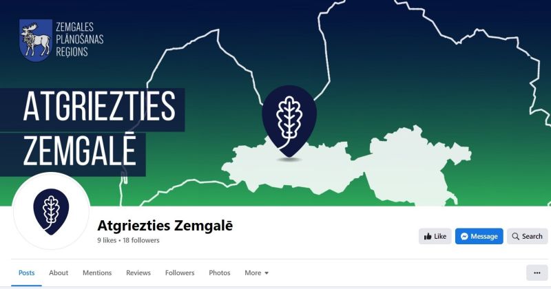 Izveidota Facebook lapa &ldquo;Atgriezties Zemgalē&rdquo;