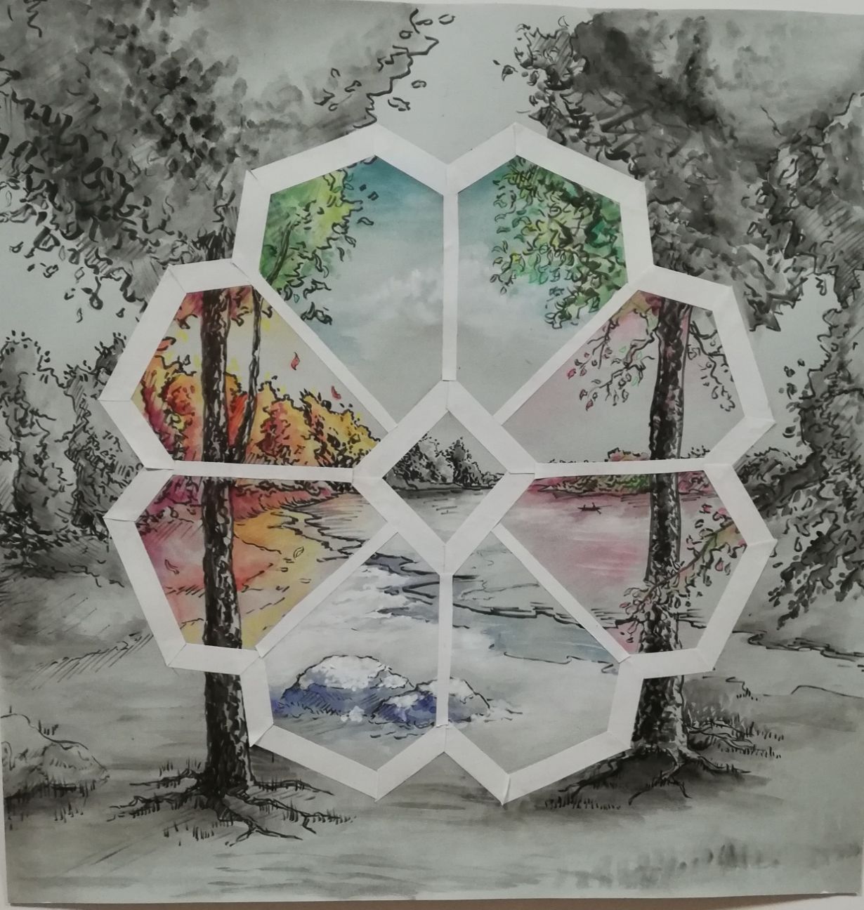 Jēkabpils BJC skatāma darbu izstāde - Saules raksti Latvijai