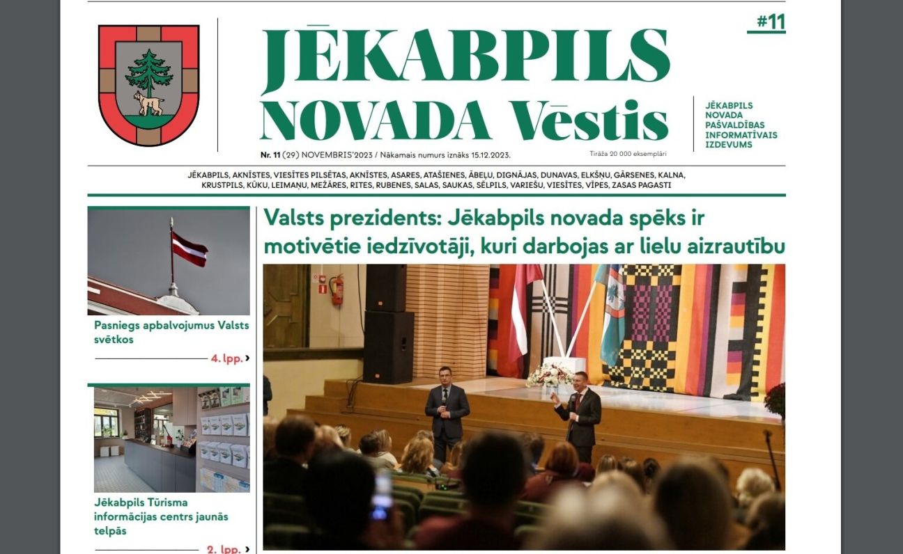 Jēkabpils novada informatīvo izdevumu izplatīs “Latvijas Pasts”