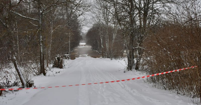 Applūdis autoceļ&scaron; Krustpils pagastā