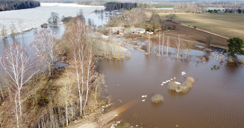 Jēkabpils novadā applūdu&scaron;as jaunas teritorijas Krustpils pagastā