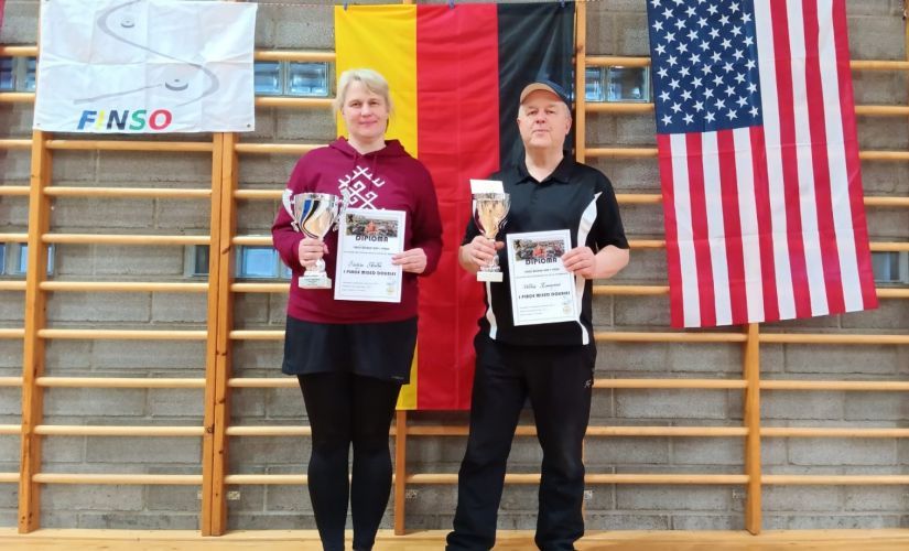 Jēkabpilietim Uldim Kampānam pirmā vieta Pasaules kausa posmā novusā dubultspēlēs