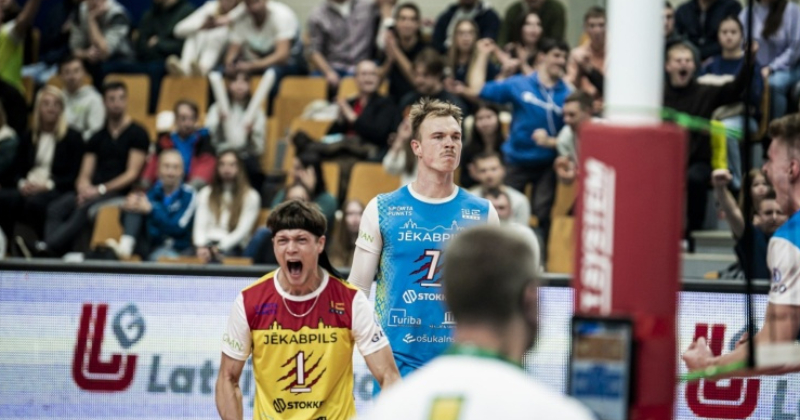 Jēkabpils volejbolisti gūst uzvaru pirmajā finālspēles mačā 