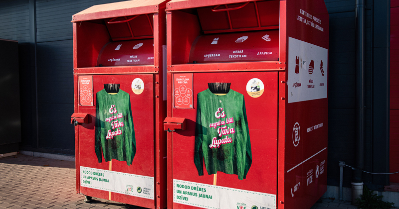 Līvānos uzstādīts jauns &scaron;ķiro&scaron;anas konteiners tekstilam