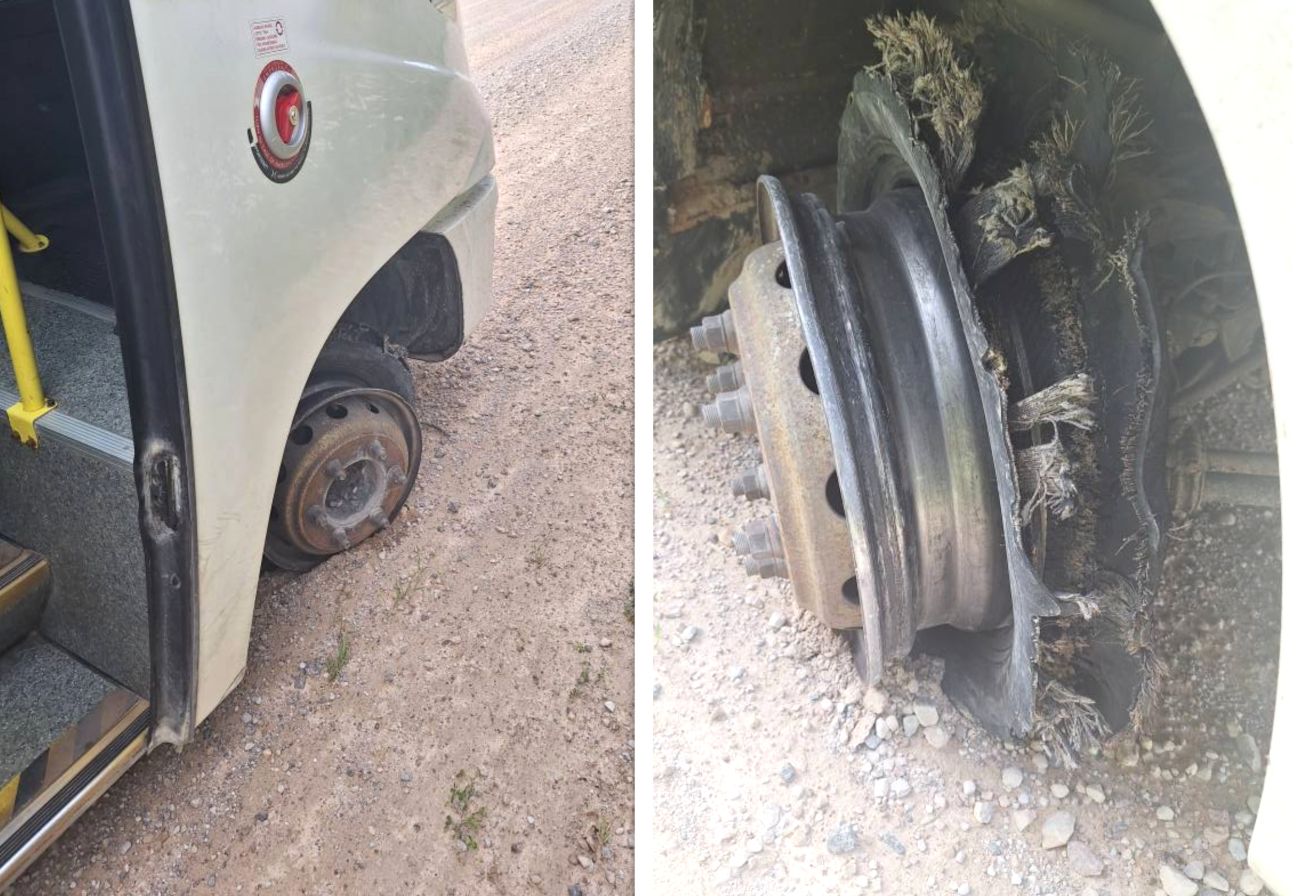 Tauta ziņo: autobusam maršrutā Jēkabpils – Bauska plīst riepa
