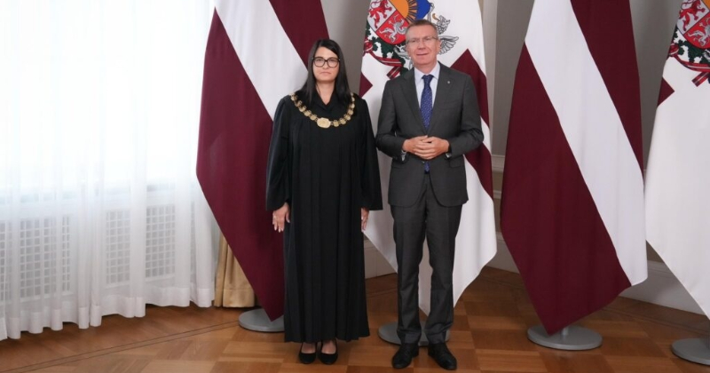 Jēkabpils tiesnese Andra Audze dod svinīgo zvērestu Valsts prezidentam 