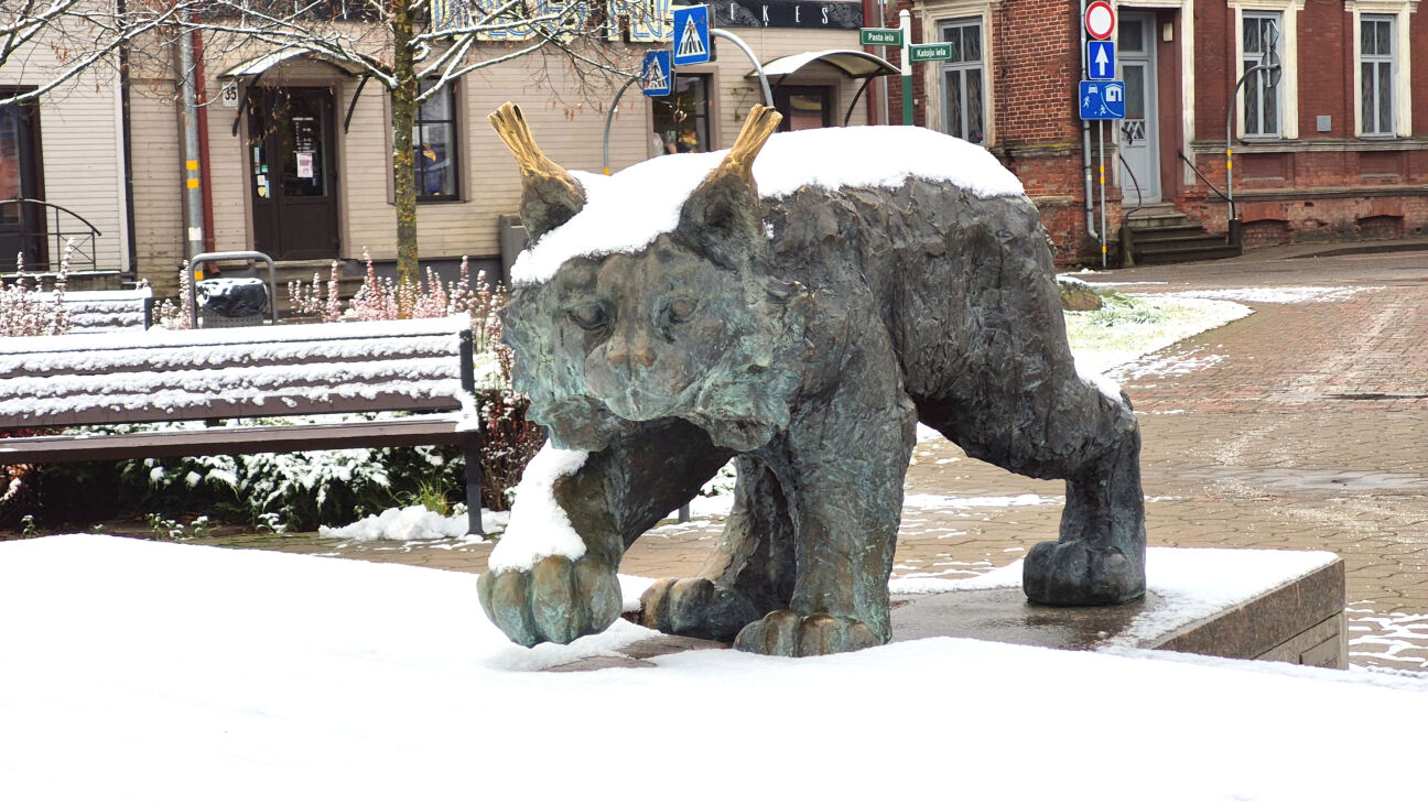 Jēkabpilī uzsnidzis pirmais sniegs