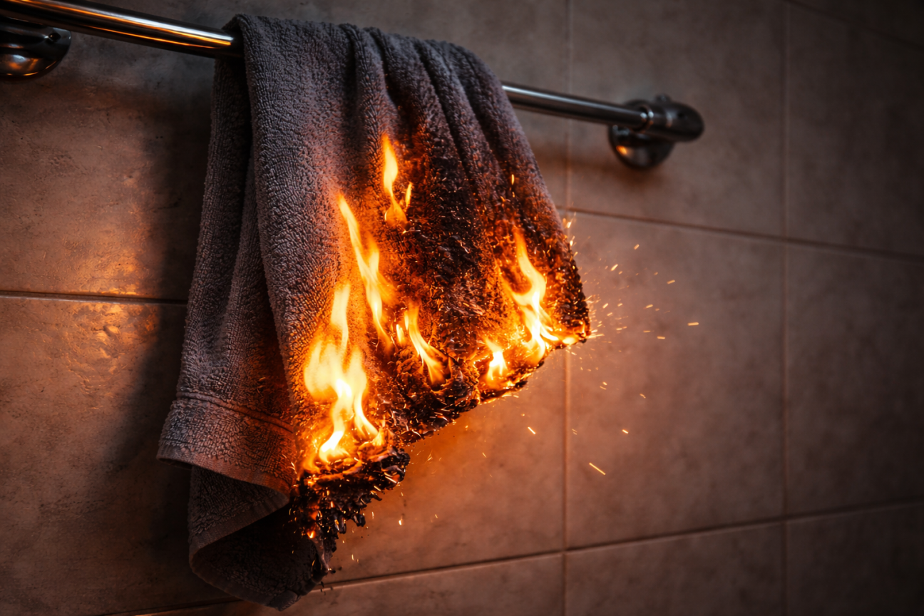 Degošs dvielis sacēlis trauksmi Aizkraukles novadā