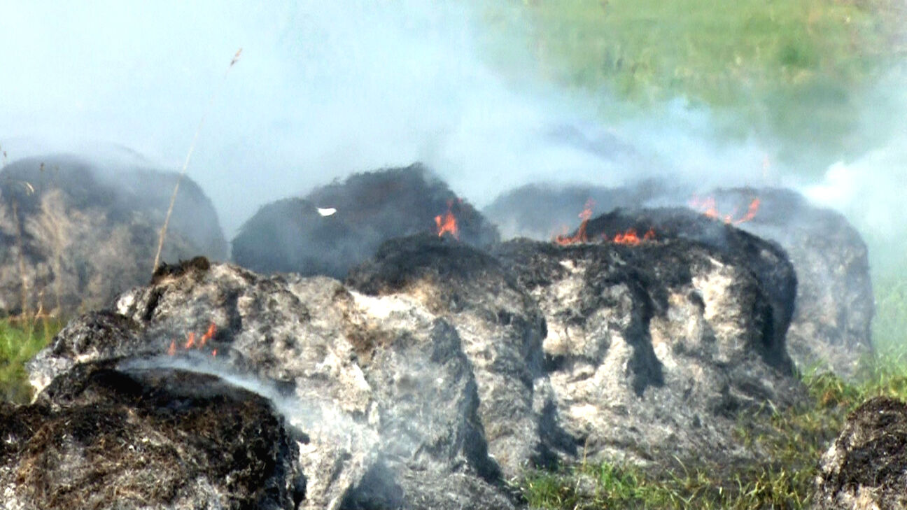 Jēkabpils novadā nedēļas nogalē deguši šķūņi, siens un kūla